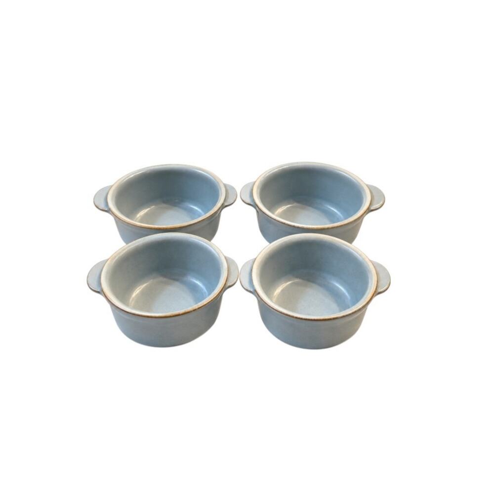 Vintage Piral Albisola Italy Blue Mini Casserole Dishes Set of 4